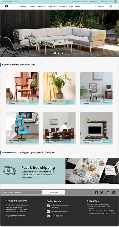 Landing Page #Daily UI #003 003 daily ui desktop view furniture landing page