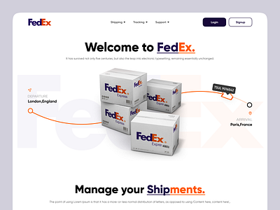 FedEx - Redesign Concept 999watt branding company container delivery design export facelift fedex hero header image import landing page logistics new concept redesign transport ui ux web design