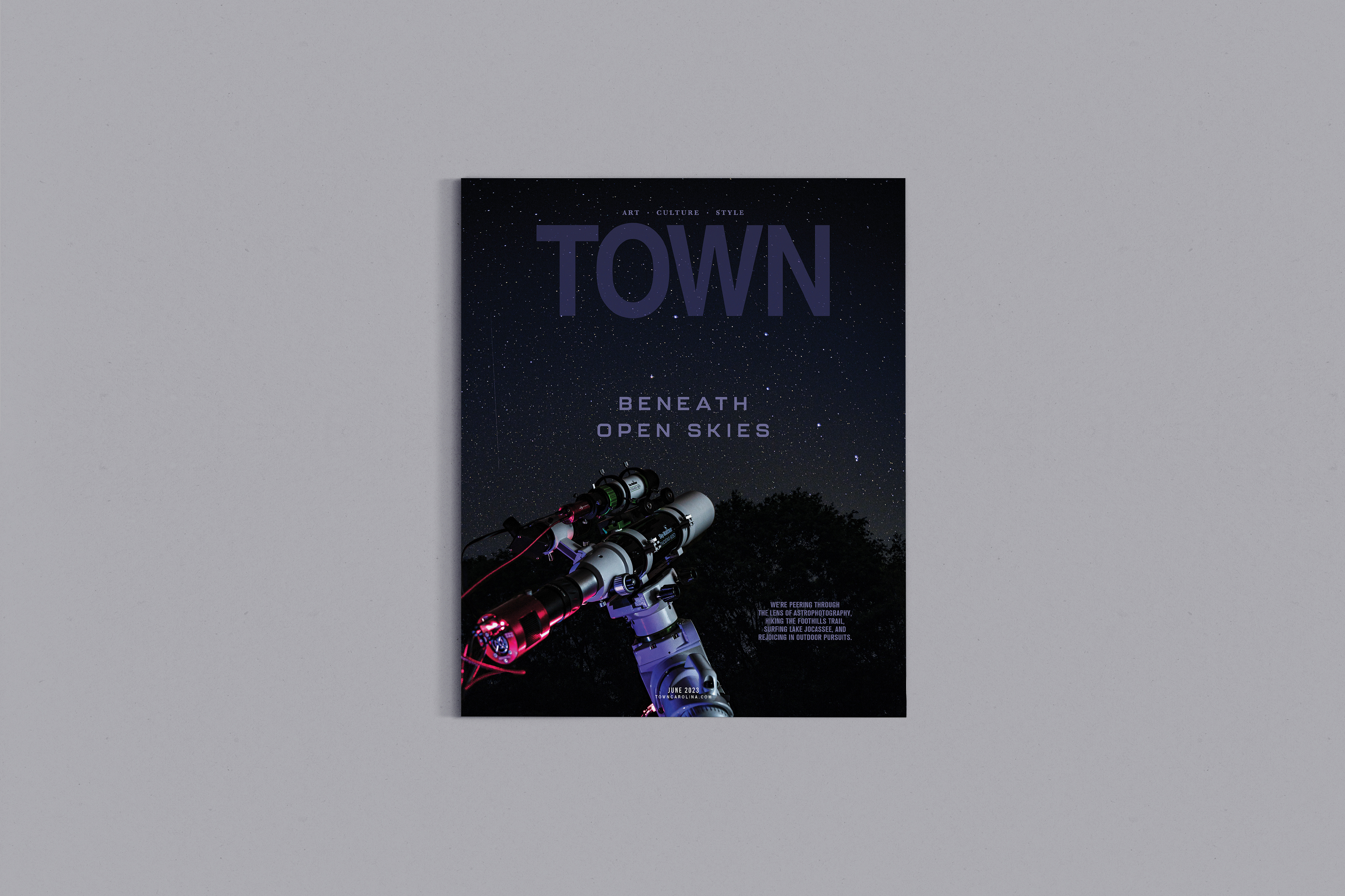 June TOWN Magazine Cover art direction cover art design editorial graphic design layout long exposure photography magazine magazine cover photography town carolina town magazine