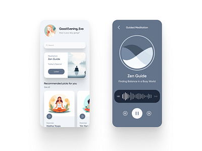 Wellbeing Application Screens design mobile ui ux