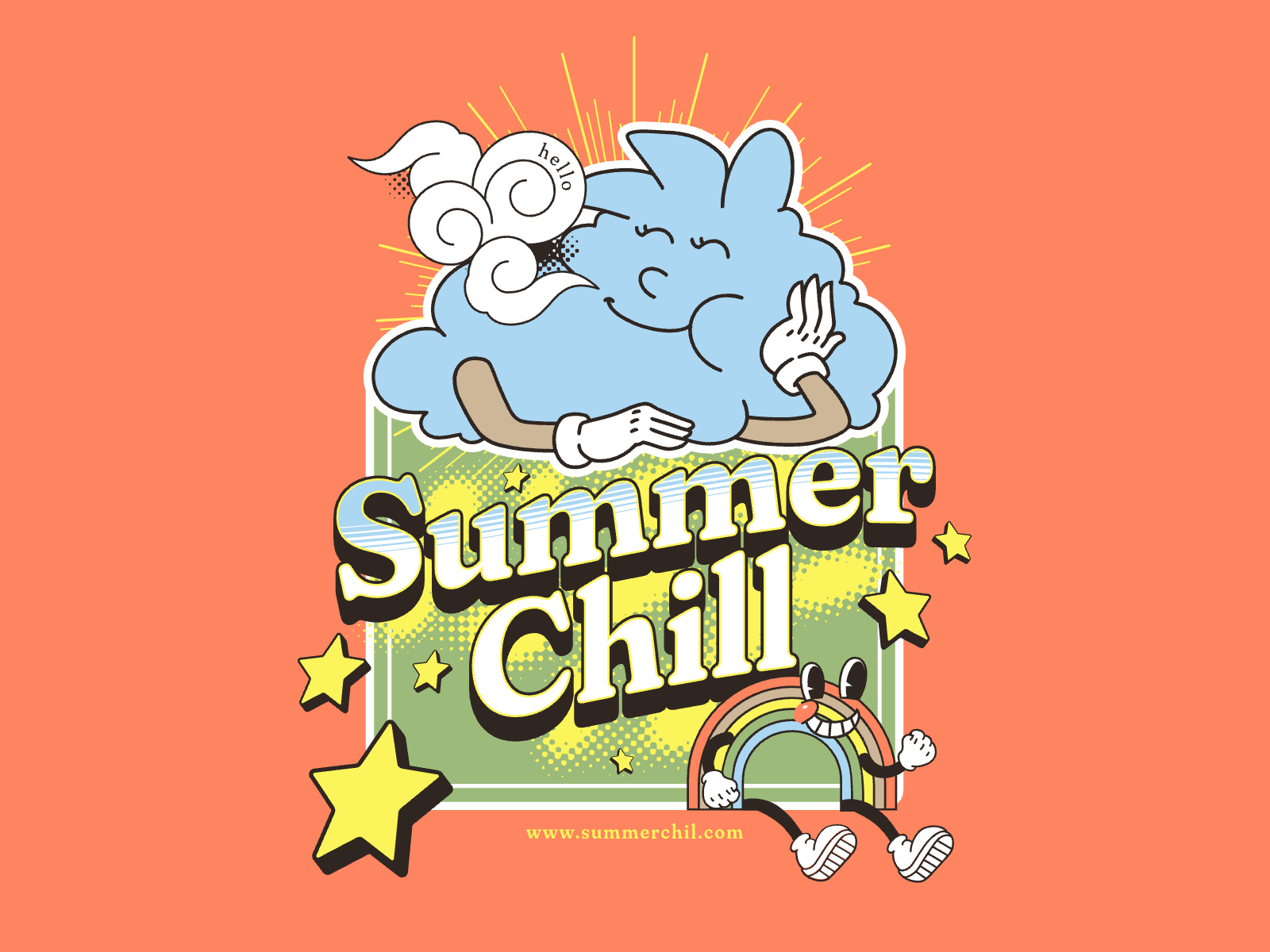Summer Chill apparel branding chill clothing brand design graphic design illustration logo merchandise poster print summer t shirt