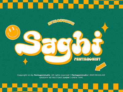 Saghi | Groovy Retro canva classic classy decorative display fancy fashion festival font groovy magazine modern music retro style stylish trend trendy typeface vintage