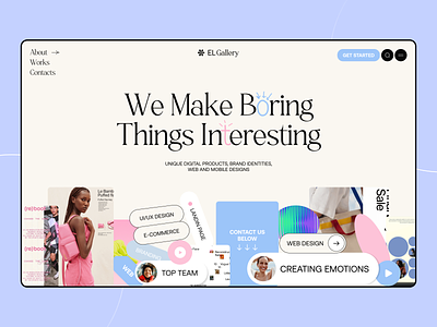 El Gallery - Design Platform UI agency website branding clean creative design design agency design platform design services design team emotions gallery identity interface landing page minimal social media social network ui ux webdesign