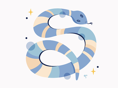 Snake animal animal art beige blue digital art illustration kid illustration nature nature art procreate reptile snake