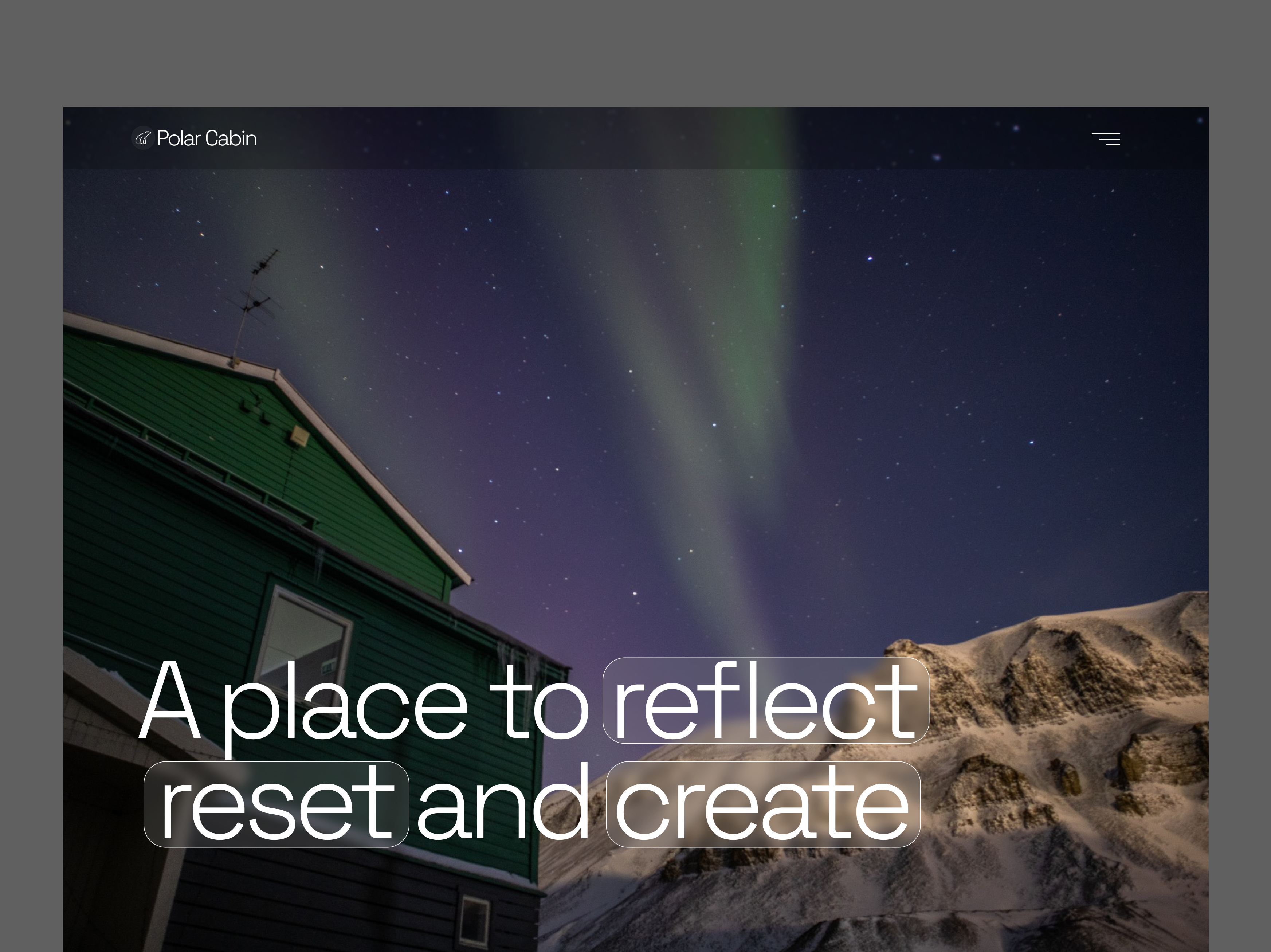 Polar Cabin - Vacation Rental Landing Page design landing page minimal typography ui vacation rental web design