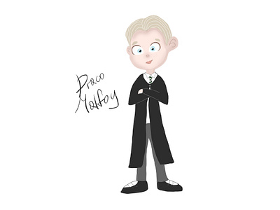 Draco Malfoy cartoon version illustration