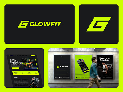 Glowfit, workout app logo concept brand identity branding fitness logo workout workout app workout plan