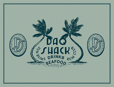 Daq Shack 50s badge branding logotype tiki vintage