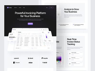 Invoisy - Invoice Landing Page accounting clean finance freelance invoice invoice web invoicing landing page management money online invoice payment proposal saas software ui ui design ux web design website