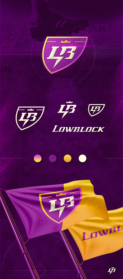 Lowblock logo badge branding crown design football game graphic design icon identity illustration lb logo logotype mascot nft simple sports