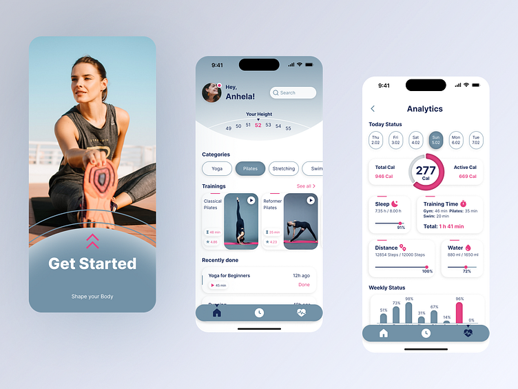 Fitness Mobile App by Anhela Koval on Dribbble