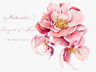 Watercolor garden roses baby shower botanical clipart colorful creativemarket design floral flowers graphic design illustration procreate roses watercolor wedding