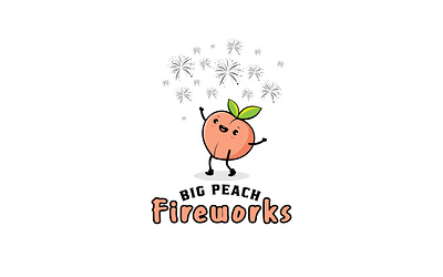 Big Peach Fireworks Logo big peach fireworks logo brand brand design brand identity branding design graphic design illustration logo peach peach logo ui vector