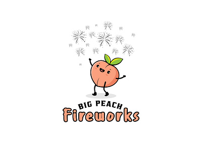 Big Peach Fireworks Logo big peach fireworks logo brand brand design brand identity branding design graphic design illustration logo peach peach logo ui vector