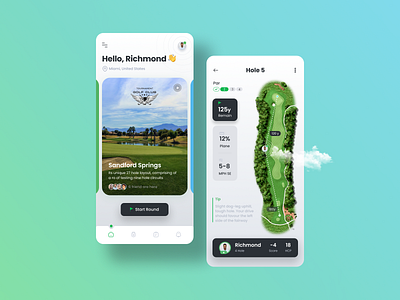 Golf sports app (Light mode) branding design figma golf graphic design illustration logo mobile mobile app order ui ui kit uiux xd