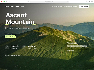 Landing Page - Ascent Mountain graphic design landingpage mountain ui uidesign uiinspiration uiux website