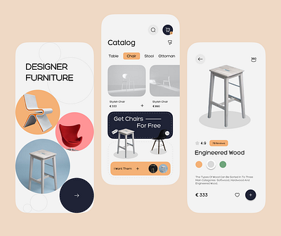 Furniture E-Commerce 3d animation app branding design graphic design illustration logo ui vector