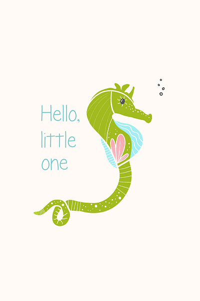 New Baby Greeting Cards - Illustrations by Julia Barry baby baby card blue congratulations design duck green greeting card hand drawn hand lettering illustration infant julia barry modern new baby newborn pink procreate seahorse whale