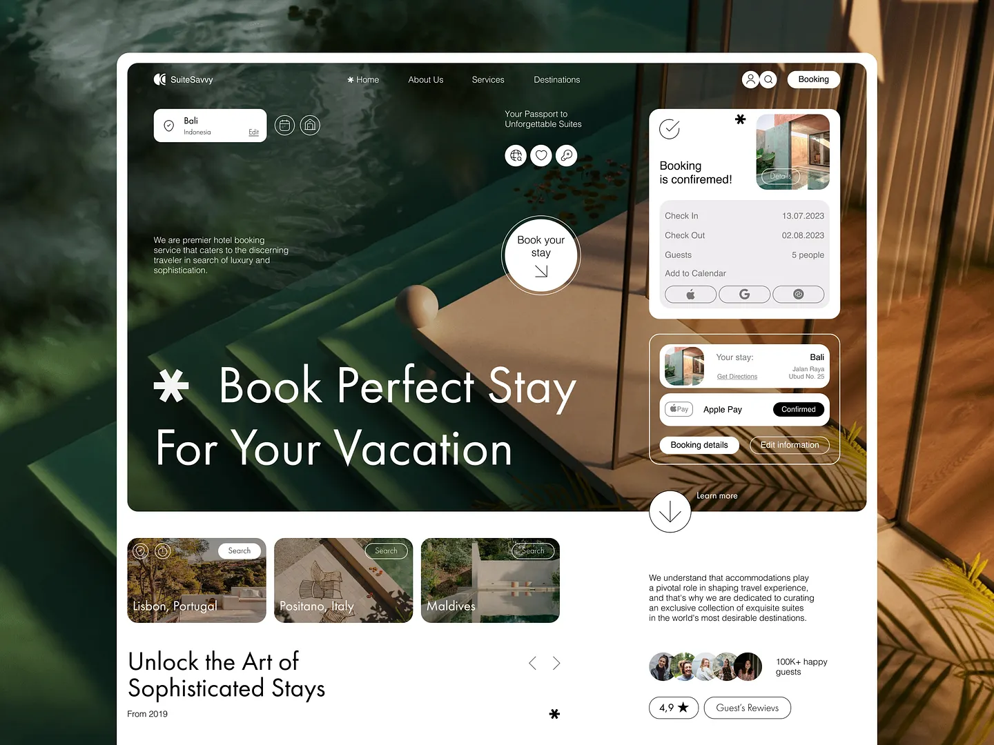 Elegant Travel Booking Website Design for Luxurious Stays