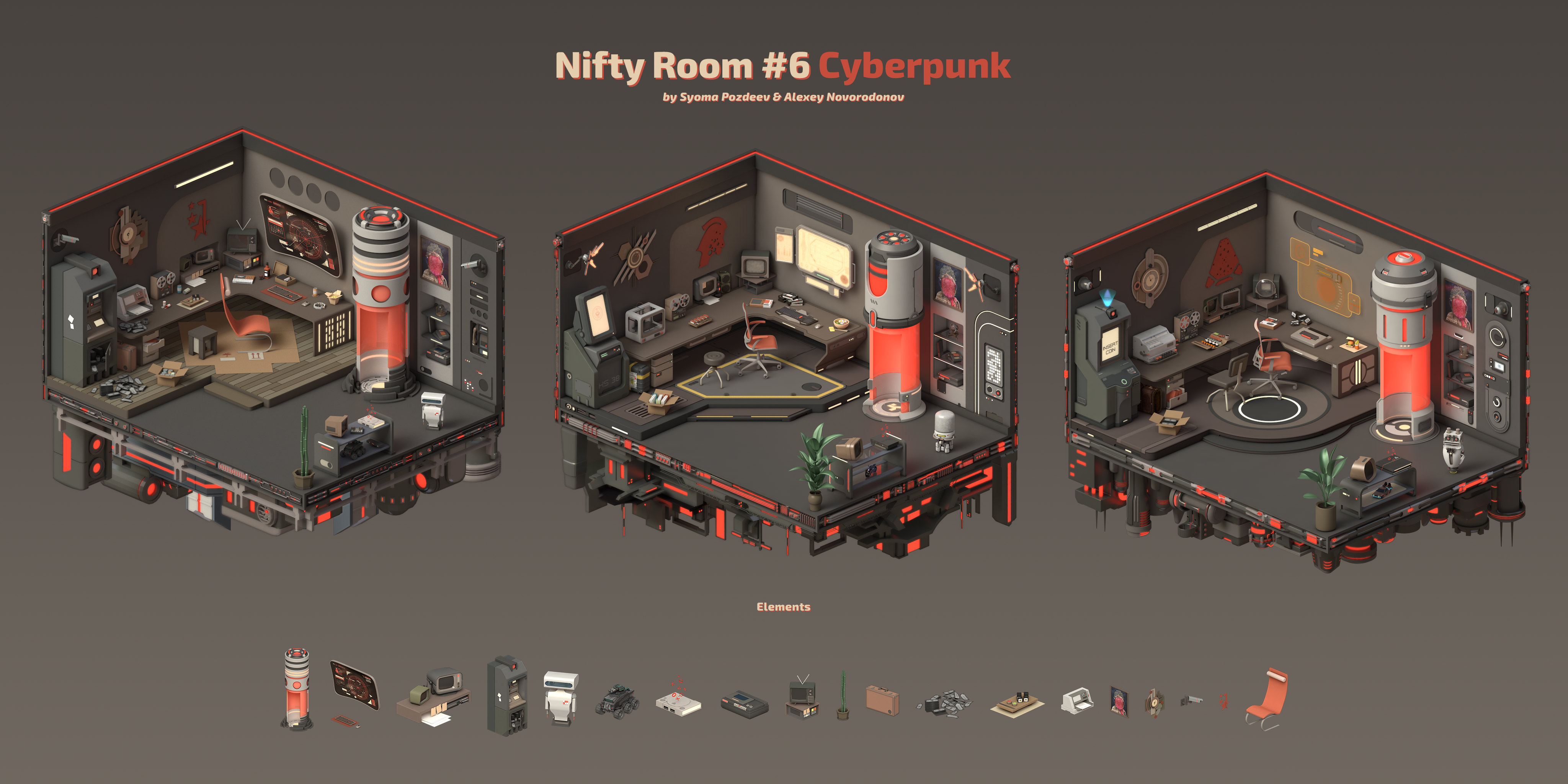 Retro Futuristic Isometric Room #6 by Syoma Pozdeev on Dribbble