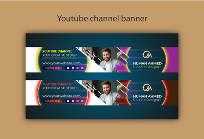 modern youtube channel art banner graphic design modern cover ui