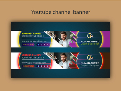 modern youtube channel art banner graphic design modern cover ui