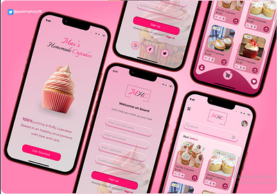 I Design an E-commerce Mobile App for a cupcake brand. ui user interface