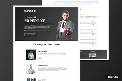 EXPERT XP | Landing Page | UX/UI Design animation design event financial graphic design landing page motion graphics ui ux website