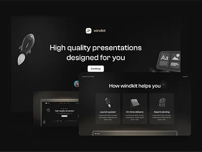 Windkit - Product presentation slides brand branding concept design illustration minimal pitch presentation ui ux