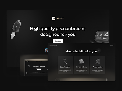 Windkit - Product presentation slides brand branding concept design illustration minimal pitch presentation ui ux