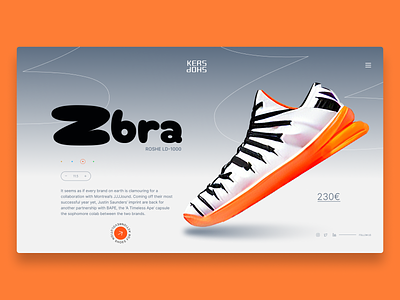 Kers Shoe Shop 3d branding clean design landing logo ui webdesign