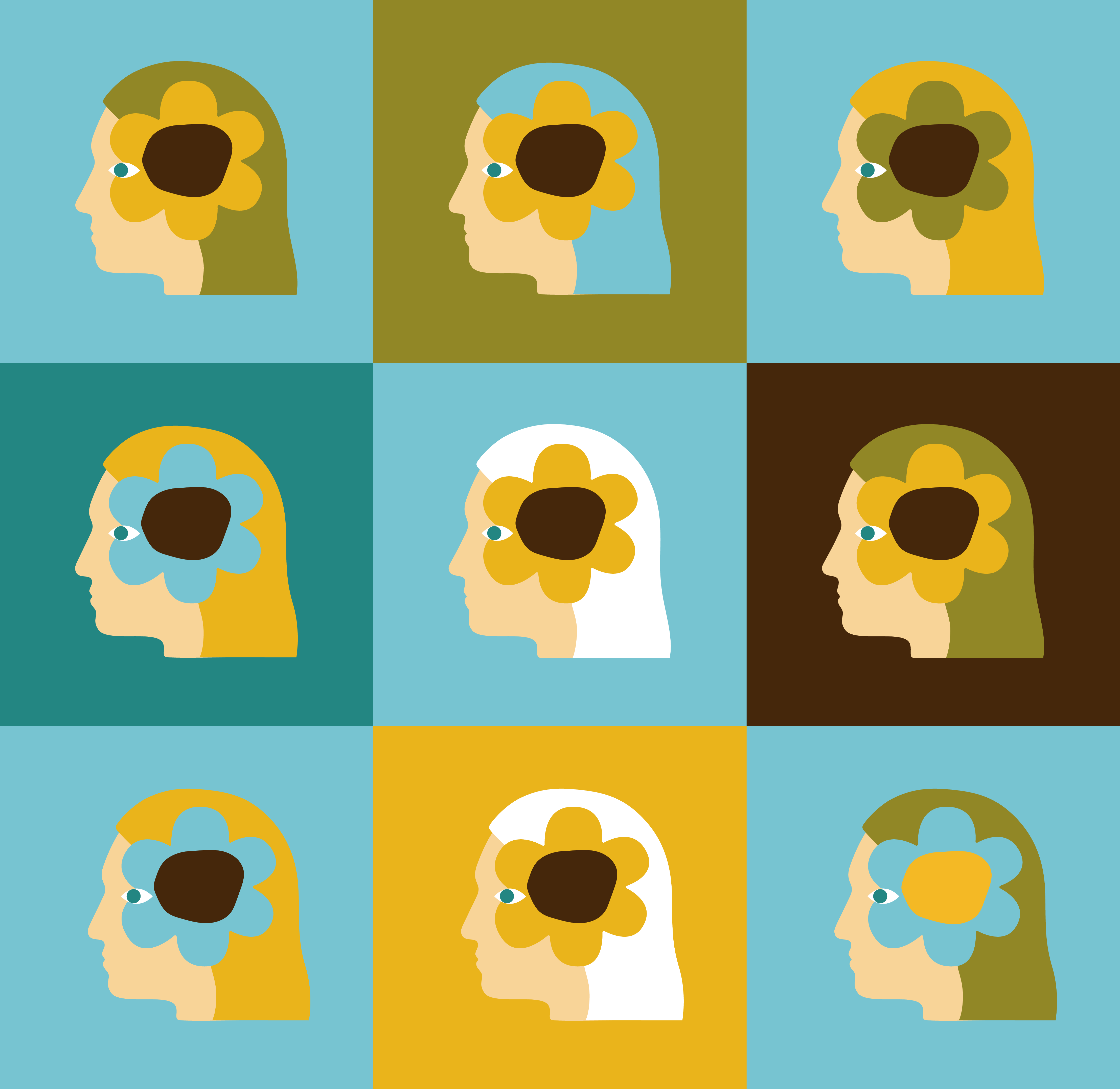 They're me, I'm them avatar branding daisy design face flower girl head headshot icon illustration leah schmidt leahschm profile spring woman