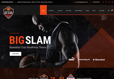 Big Slam Sport Clubs - Soccer WordPress behancegraphics sportspress