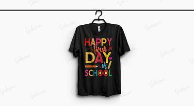 Happy First Day Of School T shirt Design apparel back to school childhood cloth clothing design fabric fashion first day gift for kid message pod print quote shirt style t shirt tee wear wish