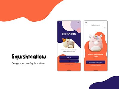 Customizable Suishmallow App app design mobileapp squishmallow toy app ui ux design