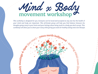 Mind x Body Movement Workshop Flyer adobe illustrator design digital art drawing flyer design graphic design illustration poster print design procreate vector