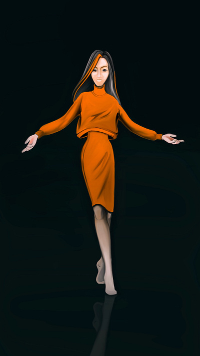 orange digital painting