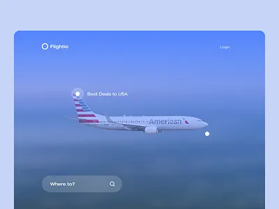 Flight Search Landing Page air airline design flat flight interface landing minimal plane ui user ux