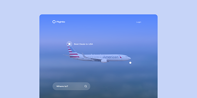 Flight Search Landing Page air airline design flat flight interface landing minimal plane ui user ux