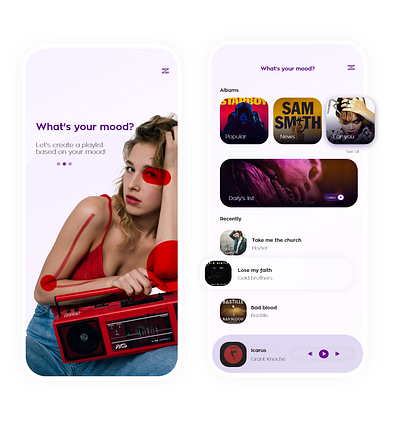 Ui Design Project appdesign graphic design mobiledesign music app socialmedia ui