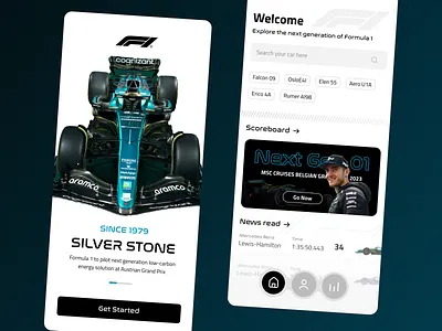Formula 1 App Design Concept adobe xd car app cars app ui concept design design f1 app f1 app design f1 ui formula 1 illustration interaction design logo ui design uidesign uxdesign