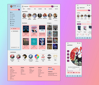 Book Store app application audiobook bookshop bookstore branding typography ui ux