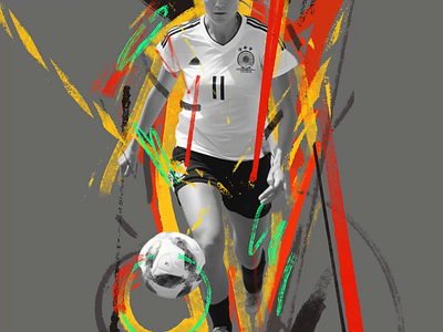 Alexandra Popp animation character design football germany illustrated illustration illustrator motion graphics people portrait portrait illustration procreate soccer