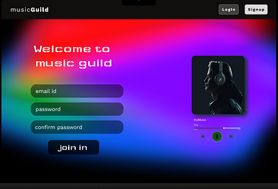 music sign up page dailyui figma ui