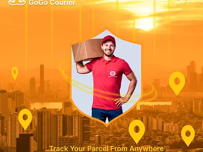 GoGo Courier Social Media Poster branding design graphic design illustration logo typography vector