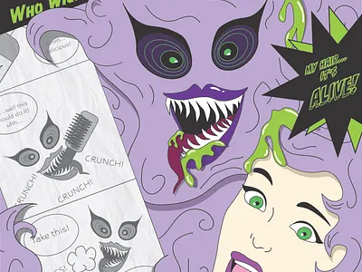 Comic Book Cover comic design graphic design hair illustration