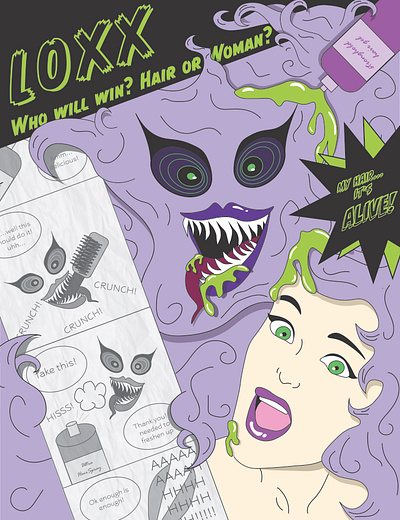 Comic Book Cover comic design graphic design hair illustration
