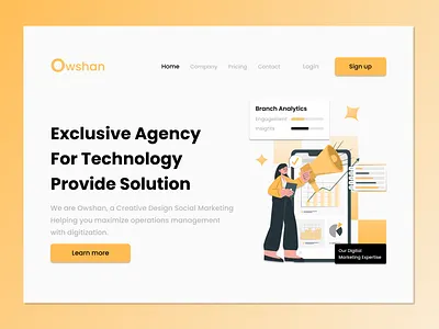Owshan Marketing Agency Concept adobe xd branding business websites design figma illustration inspiration landing page landing page design landing pages landing web design saas ui uiux user experience user interface design web design