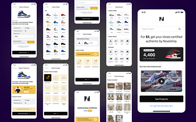 Sneaker Verification Mobile App UI creative design ecommerce minimal mobile app sneaker ui ux verification