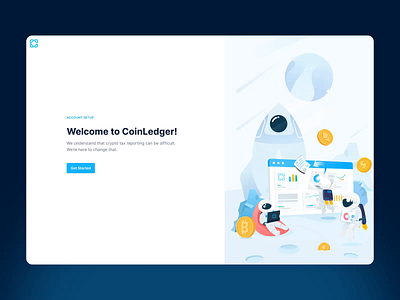 Onboarding Process Fintech App | CoinLedger app design fintech graphic design interface nft onboarding portfolio product design taxes ui user flow ux web app